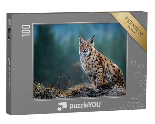 puzzleYOU: Puzzle 100 Teile „Eurasischer Luchs“ – aus der Puzzle-Kollektion Luchse, Tiere in Wald & Gebirge von puzzleYOU