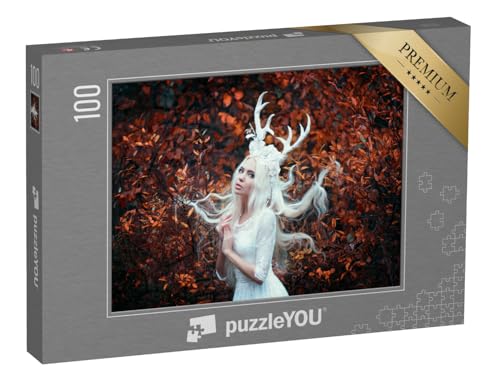 puzzleYOU: Puzzle 100 Teile „Fantasy: Weiße Frau im Wald“ – aus der Puzzle-Kollektion Fantasy von puzzleYOU