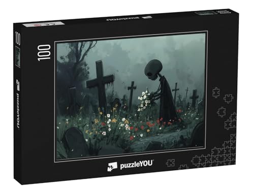 puzzleYOU: Puzzle 100 Teile „Halloween Friedhof“ von puzzleYOU