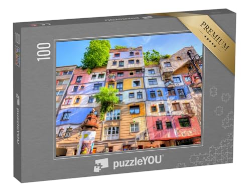 puzzleYOU: Puzzle 100 Teile „Hundertwasserhaus in Wien, Österreich“ – aus der Puzzle-Kollektion Wien, Europa, Österreich von puzzleYOU