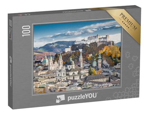 puzzleYOU: Puzzle 100 Teile „Imposante Stadt Salzburg mit Festung Hohensalzburg, Österreich“ – aus der Puzzle-Kollektion Österreich von puzzleYOU