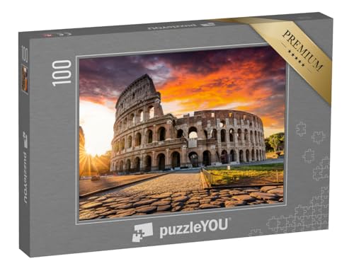 puzzleYOU: Puzzle 100 Teile „Kolosseum oder Coliseum bei Sonnenaufgang, Rom“ – aus der Puzzle-Kollektion Colosseum von puzzleYOU