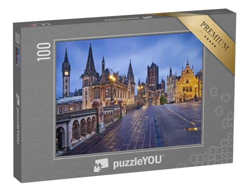 puzzleYOU: Puzzle 100 Teile „Ruhige Abendstimmung in Gent, Belgien“ – aus der Puzzle-Kollektion Belgien von puzzleYOU