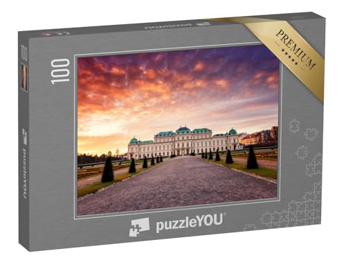 puzzleYOU: Puzzle 100 Teile „Sonnenaufgang am Schloss Belvedere in Wien, Österreich“ – aus der Puzzle-Kollektion Wien, Österreich von puzzleYOU