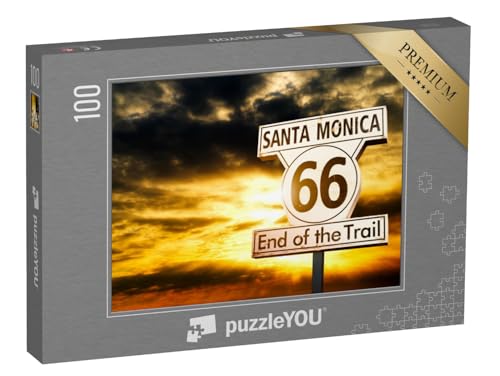 puzzleYOU: Puzzle 100 Teile „Sonnenuntergang an der Route 66, USA“ – aus der Puzzle-Kollektion USA von puzzleYOU