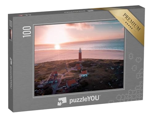 puzzleYOU: Puzzle 100 Teile „Texel: Luftaufnahme von einem Leuchtturm, Niederlande“ – aus der Puzzle-Kollektion Texel, Deutschland von puzzleYOU