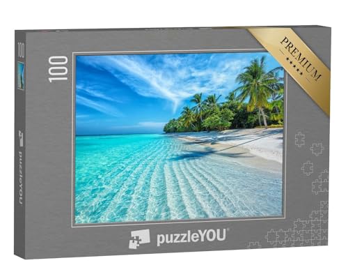 puzzleYOU: Puzzle 100 Teile „Tropischer Strand auf den Malediven“ – aus der Puzzle-Kollektion Natur, Inseln, Insel & Meer, Indischer Ozean von puzzleYOU