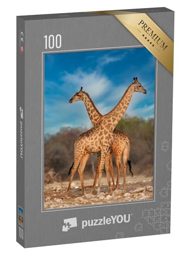 puzzleYOU: Puzzle 100 Teile „Zwei Giraffen“ – aus der Puzzle-Kollektion Safari, Giraffen, Tiere in Savanne & Wüste von puzzleYOU