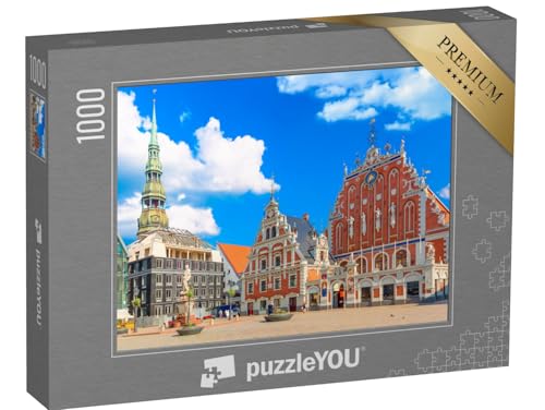 puzzleYOU: Puzzle 1000 Teile „Altstadt mit berühmten Bauwerken und Kathedrale in Riga, Lettland“ – aus der Puzzle-Kollektion Lettland, Weitere Europa-Motive von puzzleYOU