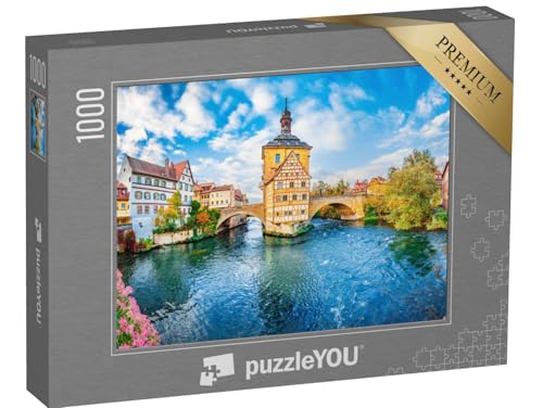 puzzleYOU: Puzzle 1000 Teile „Altstadt von Bamberg mit viel Fachwerk, Bayern, Deutschland“ – aus der Puzzle-Kollektion Main, Bayern, Bamberg, Franken, Deutschland, Regionale Puzzles Deutschland von puzzleYOU