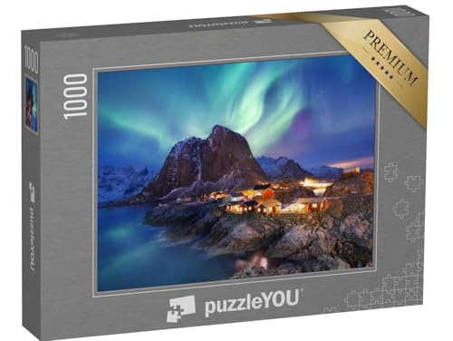 puzzleYOU: Puzzle 1000 Teile „Aurora Borealis auf den Lofoten, Norwegen“ – aus der Puzzle-Kollektion Natur, Nordlichter, Skandinavien von puzzleYOU