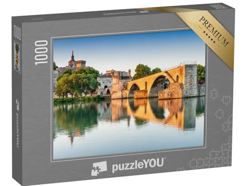 puzzleYOU: Puzzle 1000 Teile „Avignon-Brücke mit Papstpalast und Rhone, Provence, Frankreich“ – aus der Puzzle-Kollektion Provence von puzzleYOU