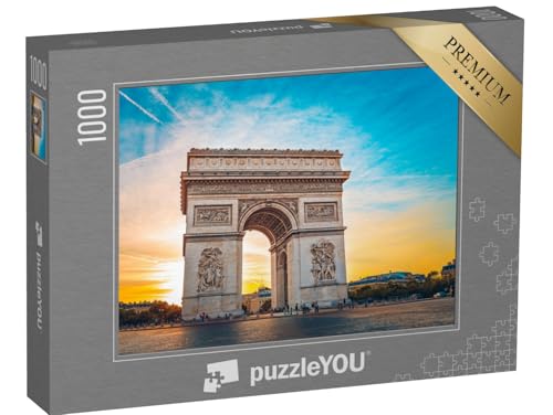 puzzleYOU: Puzzle 1000 Teile „Blick auf den Triumphbogen bei einem pariserischen Sonnenuntergang“ von puzzleYOU