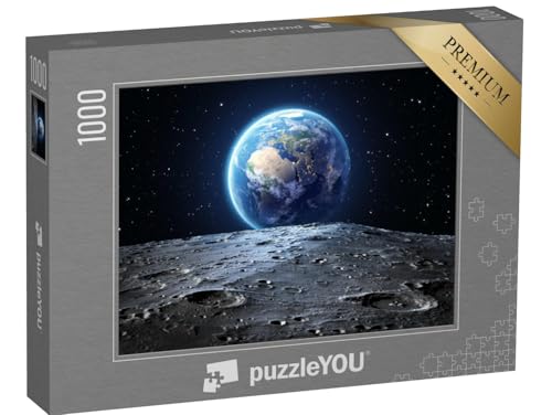 puzzleYOU: Puzzle 1000 Teile „Blick vom Mond auf die Erde, NASA-Bildmaterial“ – aus der Puzzle-Kollektion Mond von puzzleYOU