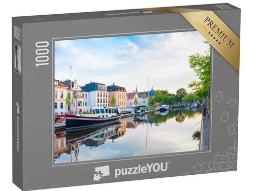 puzzleYOU: Puzzle 1000 Teile „Boote liegen vor Anker: Hafen von Oldenburg“ – aus der Puzzle-Kollektion Oldenburg von puzzleYOU