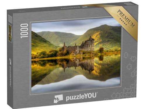 puzzleYOU: Puzzle 1000 Teile „Das Kilchurn Castle spiegelt Sich im Loch Awe bei Sonnenuntergang, Schottland“ – aus der Puzzle-Kollektion Europa, Schottland von puzzleYOU