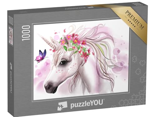 puzzleYOU: Puzzle 1000 Teile „Einhorn für Mädchen und Kinderzimmer“ – aus der Puzzle-Kollektion Einhorn, Einhörner, Tiere aus Fantasy & Urzeit von puzzleYOU