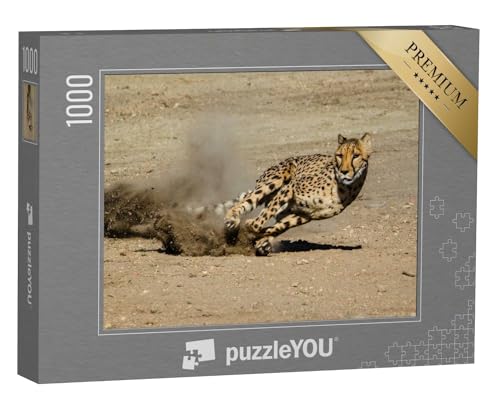 puzzleYOU: Puzzle 1000 Teile „Gepard: schnell und wendig“ – aus der Puzzle-Kollektion Safari, Geparden, Tiere in Savanne & Wüste von puzzleYOU