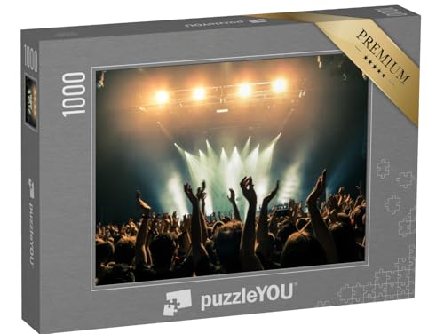 puzzleYOU: Puzzle 1000 Teile „Konzertbesucher bei einem Konzert, Silhouetten“ – aus der Puzzle-Kollektion Musik, Menschen von puzzleYOU