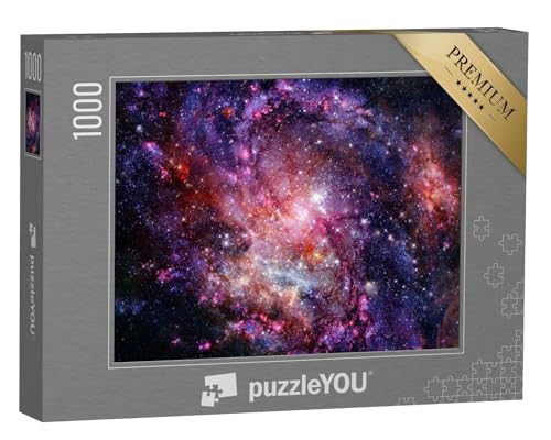 puzzleYOU: Puzzle 1000 Teile „Kosmischer Galaxienhintergrund mit Nebel, Sternenstaub und leuchtenden Sternen“ – aus der Puzzle-Kollektion Weltraum, Universum von puzzleYOU