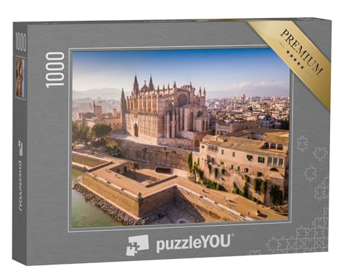 puzzleYOU: Puzzle 1000 Teile „Luftaufnahme der historischen Kathedrale in Palma de Mallorca“ – aus der Puzzle-Kollektion Mallorca von puzzleYOU