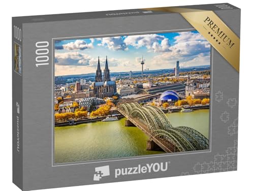 puzzleYOU: Puzzle 1000 Teile „Luftbildaufnahme von Köln, Deutschland“ – aus der Puzzle-Kollektion Köln, Kölner Dom, Flüsse & Seen, Deutsche Städte von puzzleYOU