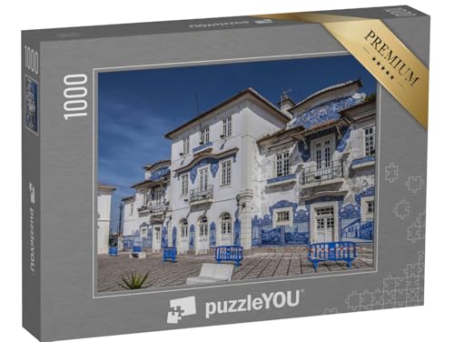 puzzleYOU: Puzzle 1000 Teile „Mit Azulejos-Fliesen verzierter Alter Bahnhof von Aveiro, Portugal“ – aus der Puzzle-Kollektion Portugal von puzzleYOU