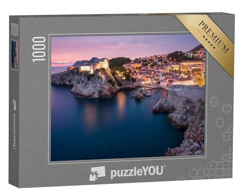 puzzleYOU: Puzzle 1000 Teile „Mittelalterliche Festungen Lovrijenac & Bokar in Dubrovnik, Kroatien“ – aus der Puzzle-Kollektion Dubrovnik, Europäische Städte von puzzleYOU