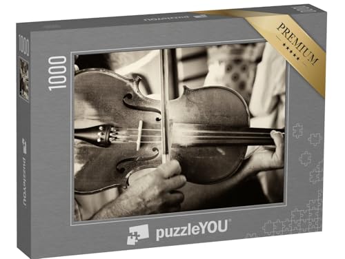 puzzleYOU: Puzzle 1000 Teile „Musik: Geige, Violine, Vintage-Design“ – aus der Puzzle-Kollektion Musik, Menschen von puzzleYOU