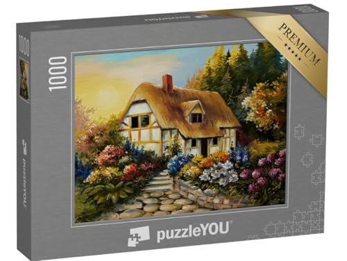 puzzleYOU: Puzzle 1000 Teile „Ölgemälde: Kleines altes Fachwerk-Bauernhaus“ – aus der Puzzle-Kollektion Ölbilder puzzleYOU: Puzzle 1000 Teile „Ölgemälde: Kleines altes Fachwerk-Bauernhaus“ – aus der Puzzle-Kollektion Ölbilder von puzzleYOU