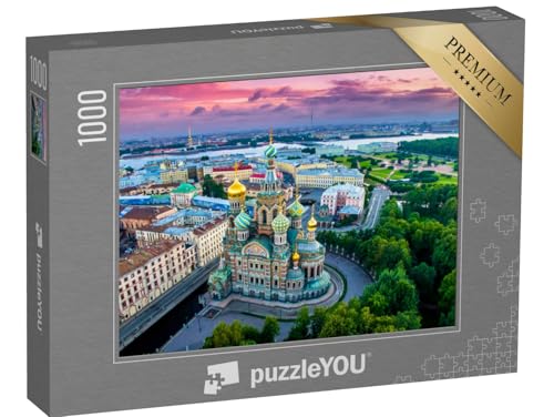 puzzleYOU: Puzzle 1000 Teile „Panorama von St. Petersburg bei Sonnenuntergang, Russland“ – aus der Puzzle-Kollektion Russland, Sankt Petersburg von puzzleYOU