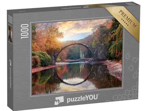 puzzleYOU: Puzzle 1000 Teile „Rakotzbrücke, auch bekannt als Teufelsbrücke, Kromlau, Sachsen“ – aus der Puzzle-Kollektion Deutschland von puzzleYOU