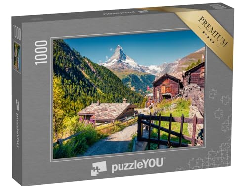 puzzleYOU: Puzzle 1000 Teile „Sommermorgen: Zermatt am Matterhorn, Schweiz“ – aus der Puzzle-Kollektion Matterhorn von puzzleYOU