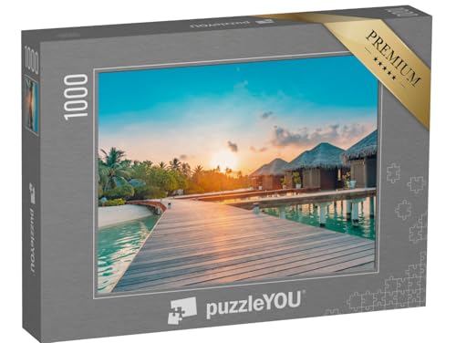 puzzleYOU: Puzzle 1000 Teile „Sonnenuntergang auf den Malediven“ – aus der Puzzle-Kollektion Malediven, Aus Aller Welt von puzzleYOU