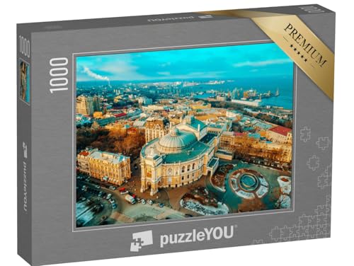 puzzleYOU: Puzzle 1000 Teile „Stadt aus der Vogelperspektive, Dächer von Odessa aus der Luft“ – aus der Puzzle-Kollektion Ukraine von puzzleYOU