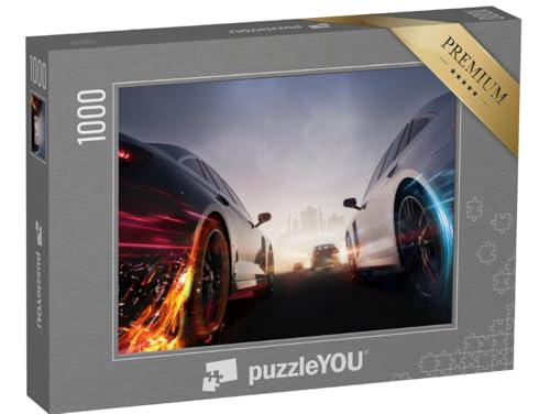 puzzleYOU: Puzzle 1000 Teile „Straßenrennen Kopf an Kopf: 3D-Simulation“ – aus der Puzzle-Kollektion Autos puzzleYOU: Puzzle 1000 Teile „Straßenrennen Kopf an Kopf: 3D-Simulation“ – aus der Puzzle-Kollektion Autos von puzzleYOU
