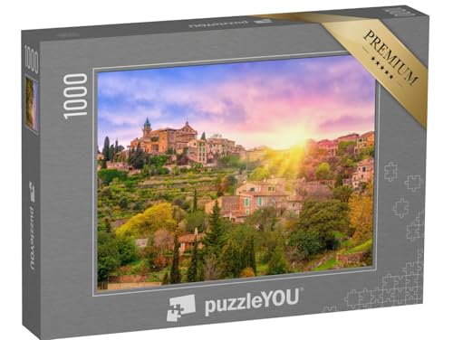 puzzleYOU: Puzzle 1000 Teile „Valdemossa-Tal auf Mallorca bei Sonnenaufgang, Spanien“ – aus der Puzzle-Kollektion Spanien von puzzleYOU