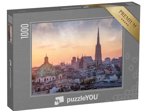 puzzleYOU: Puzzle 1000 Teile „Wiener Skyline mit Stephansdom, Österreich“ – aus der Puzzle-Kollektion Österreich von puzzleYOU