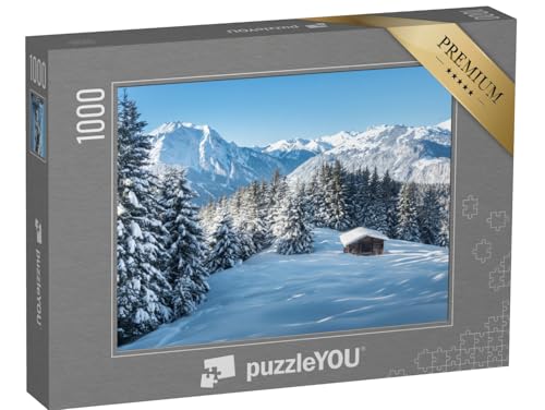 puzzleYOU: Puzzle 1000 Teile „Winterlandschaft im Zillertal, Österreich“ – aus der Puzzle-Kollektion Zillertal von puzzleYOU