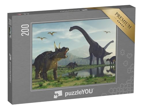 puzzleYOU: Puzzle 200 Teile „3D-Rendering: Dinosaurier“ – aus der Puzzle-Kollektion Dinosaurier, Tiere aus Fantasy & Urzeit von puzzleYOU