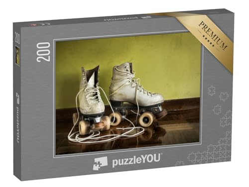 puzzleYOU: Puzzle 200 Teile „Abgenutzte Vintage-Rollschuhe“ – aus der Puzzle-Kollektion Nostalgie von puzzleYOU