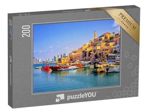 puzzleYOU: Puzzle 200 Teile „Altstadt, Hafen von Jaffa und Skyline von Tel Aviv, Israel“ – aus der Puzzle-Kollektion Israel, Naher Osten von puzzleYOU