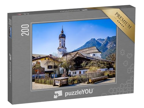 puzzleYOU: Puzzle 200 Teile „Altstadt mit historischen Gebäuden in Garmisch-Partenkirchen“ – aus der Puzzle-Kollektion Garmisch von puzzleYOU