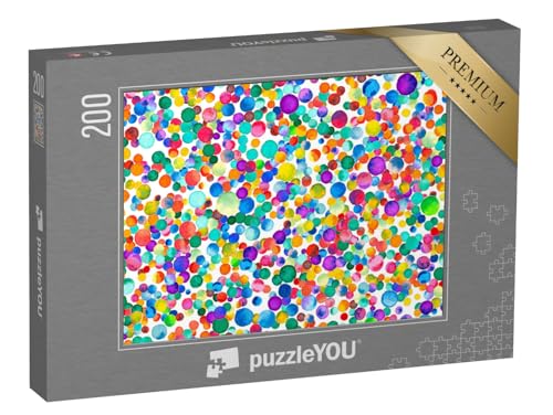 puzzleYOU: Puzzle 200 Teile „Aquarellmalerei: Kunterbuntes Konfetti“ von puzzleYOU