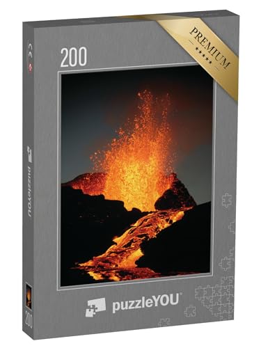 puzzleYOU: Puzzle 200 Teile „Aus dem Kilauea-Vulkan spritzt kochende Lava“ – aus der Puzzle-Kollektion Vulkane von puzzleYOU