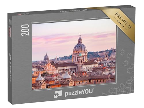 puzzleYOU: Puzzle 200 Teile „Blick auf den Sonnenuntergang in Rom“ – aus der Puzzle-Kollektion Europa von puzzleYOU