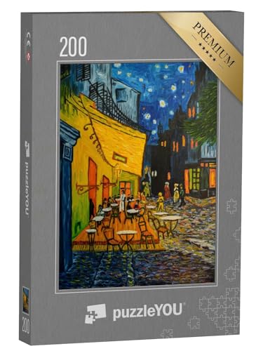 puzzleYOU: Puzzle 200 Teile „Café in Paris nach dem berühmten Gemälde von Vincent Van Gogh“ – aus der Puzzle-Kollektion Künstler, Kunstwerke von puzzleYOU