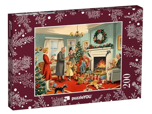 puzzleYOU: Puzzle 200 Teile „Creepy Christmas 1950: Skurrile Mutationen“ – aus der Puzzle-Kollektion Weihnachten von puzzleYOU