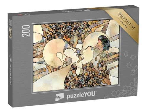 puzzleYOU: Puzzle 200 Teile „Design aus Muster von Farbe: Zwei Gesichter“ von puzzleYOU