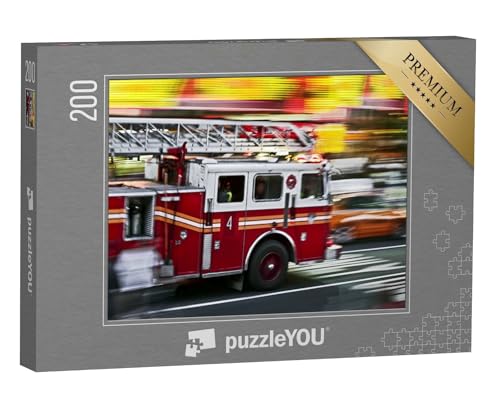 puzzleYOU: Puzzle 200 Teile „Feuerwehrauto im Einsatz“ – aus der Puzzle-Kollektion Feuerwehr von puzzleYOU